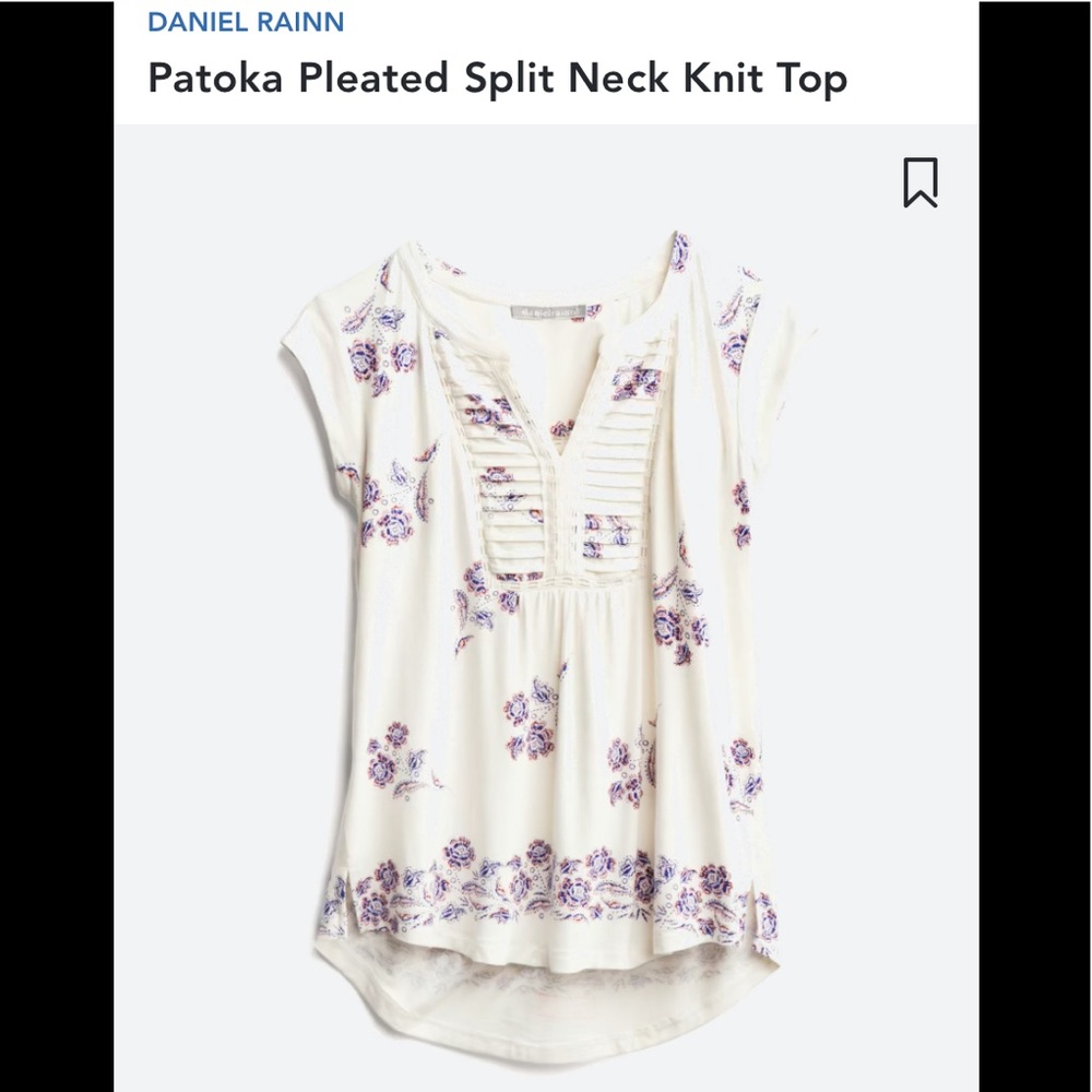 Pleated split neck top